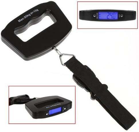 Viproo® 50kg/10g Portable LCD Display Electronic Light-Weight Hanging Weight Hook Travel Luggage Fishing Scale (With Belt)