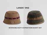 Lands' End Boys' Reversible Expedition Green Bucket Hat - Medium