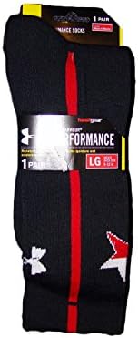 Under Armour Black Red Texas Lone Star Performance One Pair Socks Large