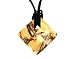 Gold Overlay Sterling Silver Gold & Brown Murano Glass Pendant w/ Black Cord