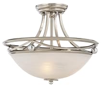Ball and Wave Semi-Flushmount 16" Wide Ceiling Light Fixture