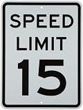 Brady 94212 24" Height, 18" Width, B-959 Reflective Aluminum, Standard Traffic Sign, Legend "Speed Limit 15 Mph"