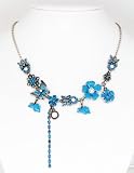 Swarovski Crystals Necklace with Butterfly and Flowers