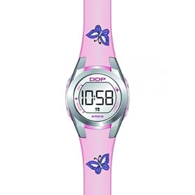 DDP - 4041201 - Montre Fille - Quartz Digital - Cadran LCD - Bracelet Caoutchouc Rose
