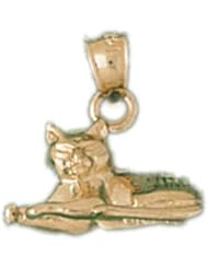 Dazzlers Solid 14 karats Gold Cat Charm Pendant available in three colors from jewelsberry (weights: 2.8 grams only)