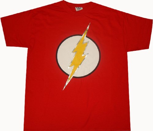  Flash Logo T-shirt Silver Foil Dc Comics