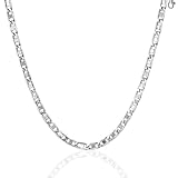 10K White Gold Anchor Necklace 20''