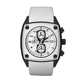 Diesel Watch DZ4175 with White Leather Strap and White Dial