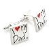 I Love My Dad Cufflinks and Red Heart Enamel Cufflinks