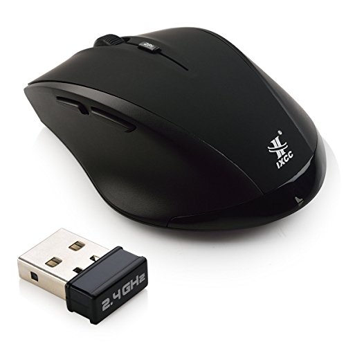 iXCC Wireless Mouse 2.4GHz 1600 DPI, 6 Buttons with Nano USB Receiver for PC, Mac, Netbook, Laptop or More- Black