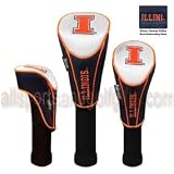 Illinois Fighting Illini GOLF CLUB HEAD/WOOD COVER SET OF 3