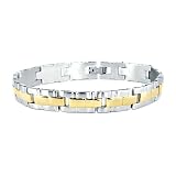 Stainless Steel 18K White Gold Plated Bracelet (10mm) - 8.25 Inches