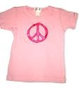 Trendy Twin and Kid Shop Girl's Satin Peace T-Shirt