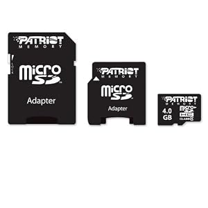 Patriot Signature 4 GB MicroSDHC Class 4 with Adapters PSF4GMCSDHC4