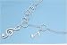 Sterling Silver Necklace - Musical Notes with Clear CZ - 34mm Pendant Height