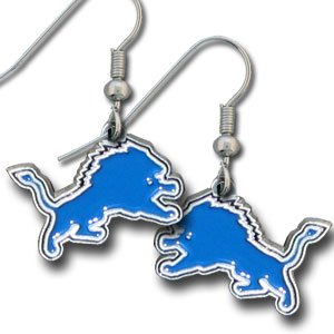 NFL Dangling Earrings - Detroit Lions Logo