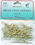 Dolphin Size 4 Brass 3-Way Swivels - 12 Pack