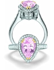 Charles Krypell 18K White Gold Morganite and Diamond Ring