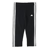 Adidas Girl's Essentials 3-Stripes Three-Quarter Tight Capri - Black/White, Size 116