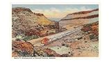 Train Passing through Crozier Canyon, Arizona Places Art Poster Print, 17x11