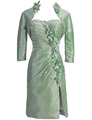 Pleated Sweetheart Taffeta Mother-of-the-Bride Dress 