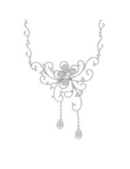 14k White Gold 5.9 Carat Diamond Statement Necklace
