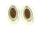 Sterling Silver Cognac Amber Earrings