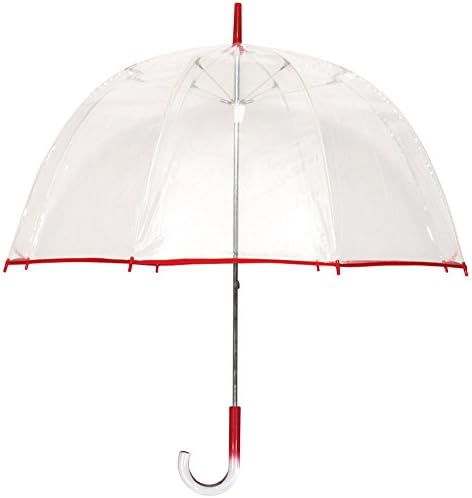 Rainkist Bubble Umbrella - Clear Dome Shaped Rain Umbrella, 20020-133,One Size,Red