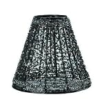 Crystorama 3SH Beaded Mini Shade, Bead/Lace - Black Finish