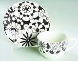 Missoni Home Bianco Nero Flat Cup & Saucer Set, Fine China Dinnerware
