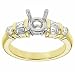 18k Yellow Gold with Platinum Prong Head Engagement Setting with Baguette and Round Diamond Accents (G-H/VS, 2/3 ct. tw.)