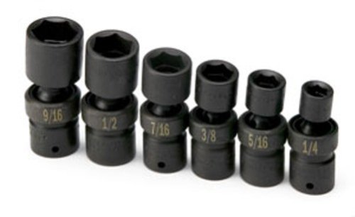 SK Hand Tools 32300 6-Piece 1/4-Inch Drive 6 Point Swivel Fractional High Visibility Impact Socket Set