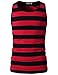 H2H Mens Casual Slim Fit Sleeveless Crewneck Lightweight Striped Summer Tank Top