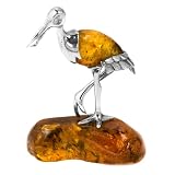 Sterling Silver Baltic Amber Crane Figurine