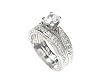 SilverBin Sterling Silver Bridal Set Eternity Style Brilliant Cut CZ Ring with Small CZ Accents