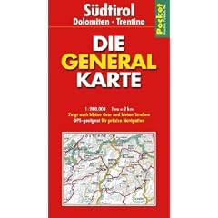 Die Generalkarte Pocket S�dtirol, Dolomiten, Trentino 1:200 000