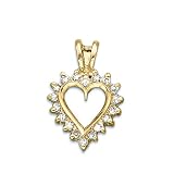 10K Yellow Gold 0.15 ct. Diamond Heart Pendant with Chain