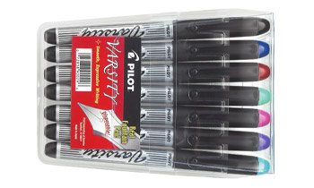 Pilot Varsity Disposable Fountain Pen Assorted Ink 7 Pack Pouch, 90029