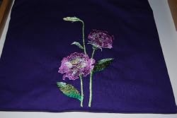 Embroidered Purple T with Large Lavendar Ton Flowers Adult-L