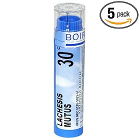 Boiron Homeopathic Medicine Lachesis Mutus, 30C Pellets, 80-Count Tubes (Pack of 5)