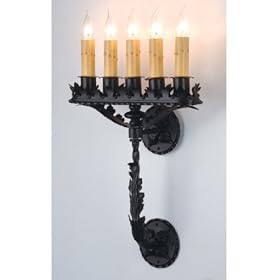 Meyda Tiffany - 98946: 5lt Candle Wall Sconce Black by Meyda