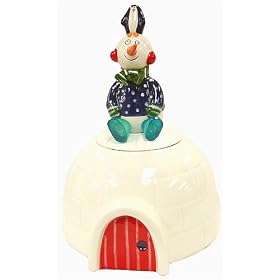 Department 56 Snowman and Penguin Igloo Cookie Jar #92041 by Department 56