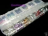1200 Nail Art Gems Mixed Colours & Shapes in Case