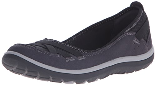 Clarks Women's Aria Pump Flat, Black Synthetic, 9.5 M US