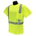 Safety Hi Viz T Shirt Class 2 Wicking Mesh 1 Pocket Reflective Tape Green X LARGE