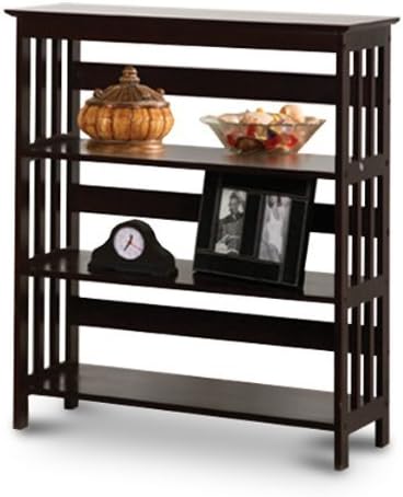 Mission Style Contemporary Cappuccino Espresso Book Shelf / Case Bookcase Bookshelf - Great for Rvs and Boats! by The Furniture Cove