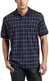 IZOD Men's Short Sleeve Printed Windowpane Interlock Polo