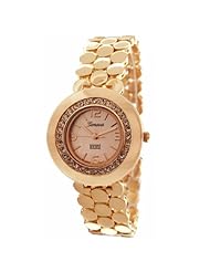 Mark Naimer Fashion Watch in Rose Gold Color with Stone Studded Case