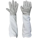 BESTOPE&reg; 1 Pair Beekeeping Protective Gloves Goatskin Perfect for the Beginner Beekeeper A Pair of Beekeeping Protective Gloves with Vented Long Sleeves 4.33 inch