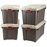 IRIS 4-Piece Weathertight Heavy Duty Storage Tote, 21.8 Gallon